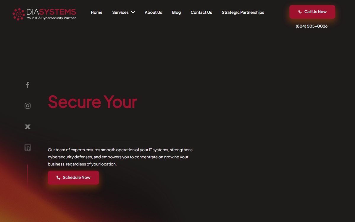 DIA Systems website screenshot