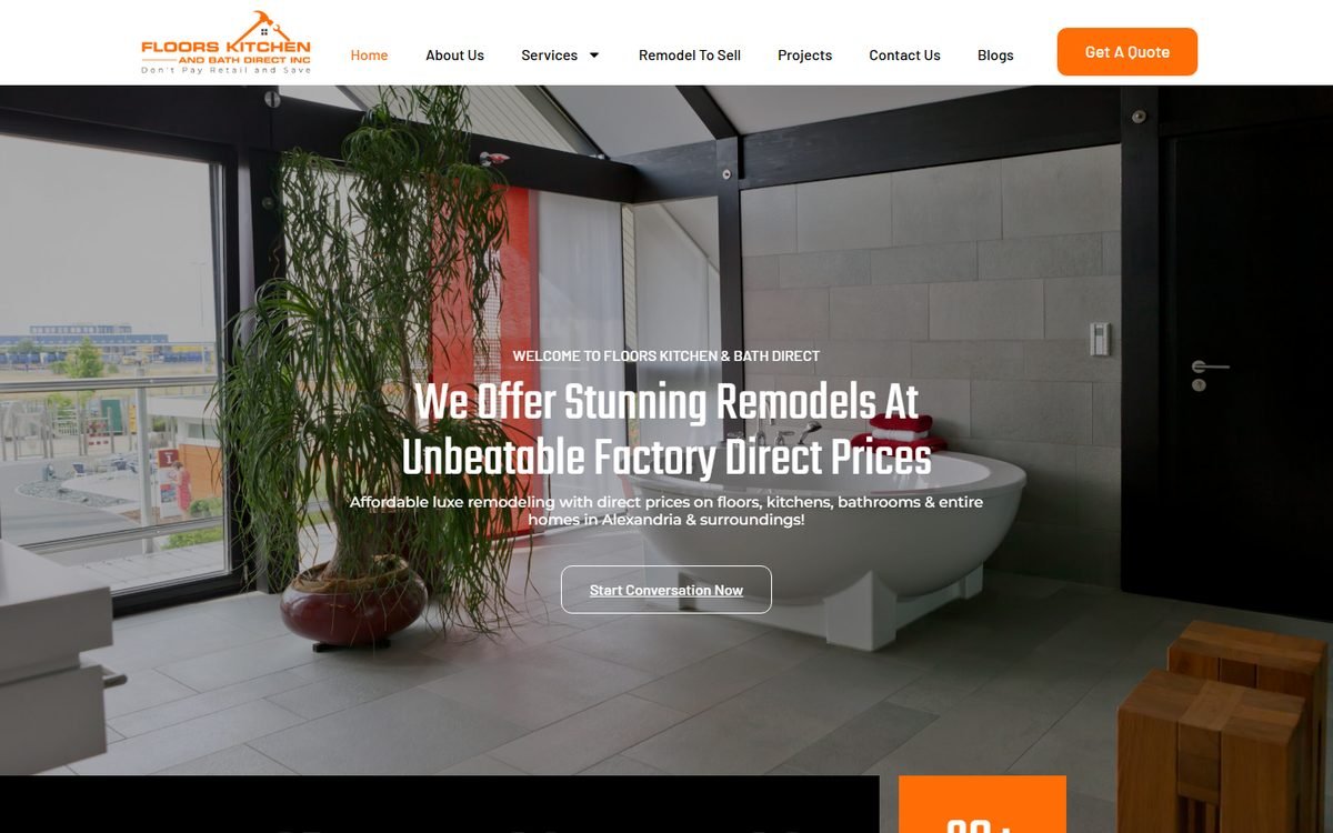 Floors Kitchen & Bath Direct website screenshot