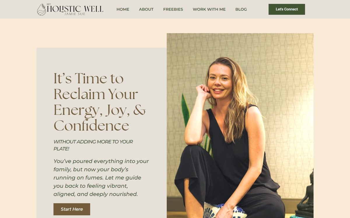 My Holistic Well website screenshot