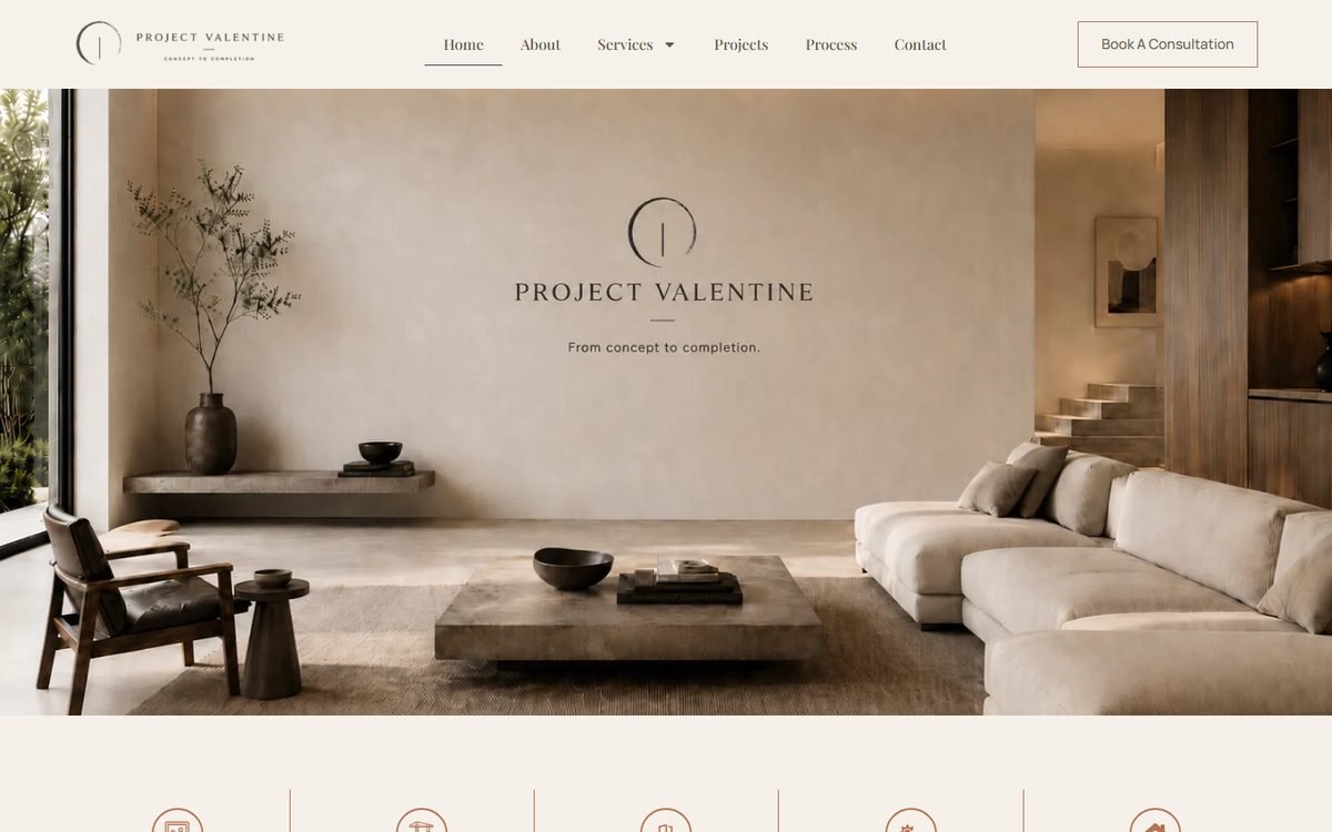 Project Valentine website screenshot